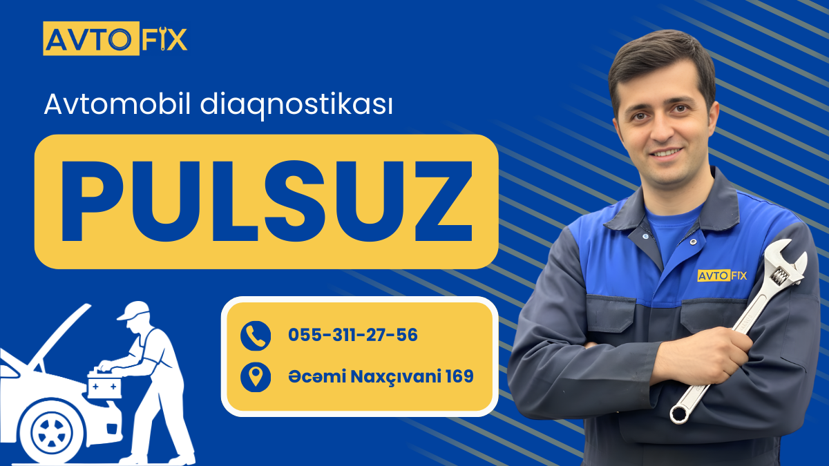 Avtofix servis mərkəzində avtomobil diaqnostikası PULSUZ! 🤩