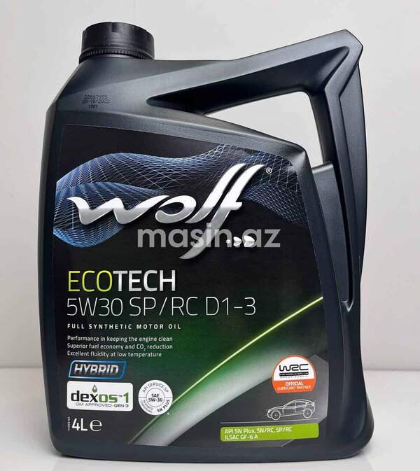 Motor yağı Wolf 5W30 - 4 L