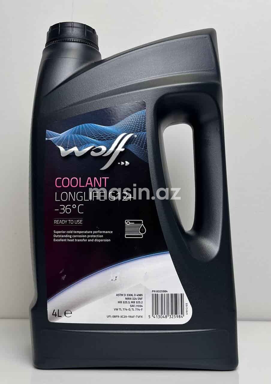 Qırmızı antifriz WOLF G12+ - 4 L
